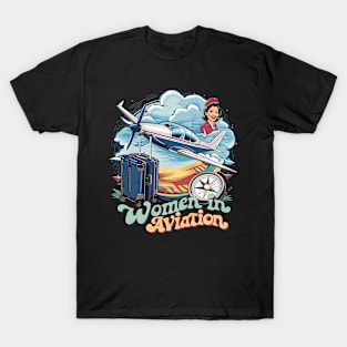 women in aviation. airplane lovers T-Shirt